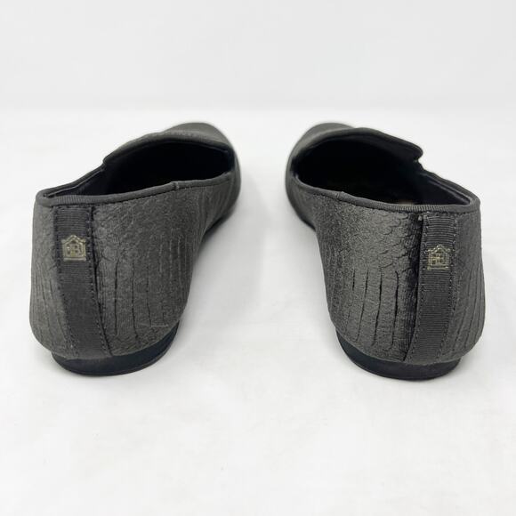 [Birdies] Starling Charcoal Gray Python Print Velour Slip On Loafer Flats Sz 6.5 - Picture 9 of 12